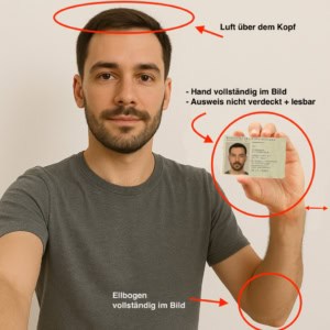 Beispiel für eine Selfie mit Ausweis