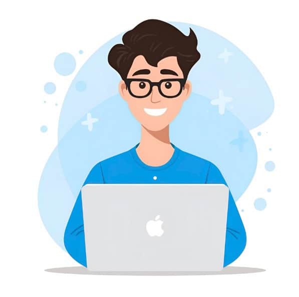 Junger Mann vor Laptop