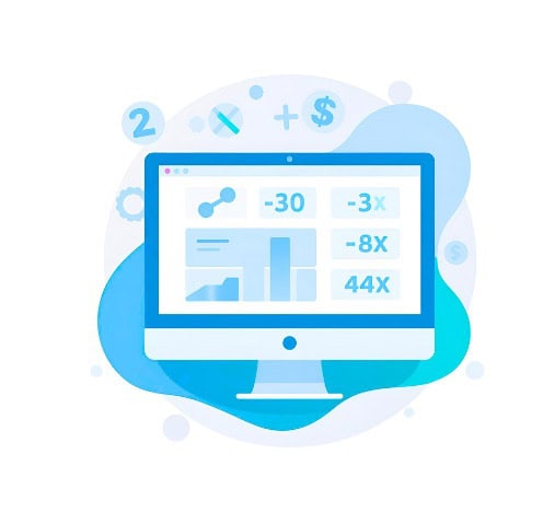 flat-strat Strategie auf Desktop Illustration